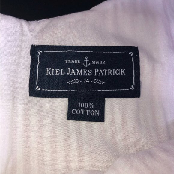 Kiel James Patrick Dress Red White Stripe Lined Back Zip 14 Seersucker Pockets - Picture 2 of 12